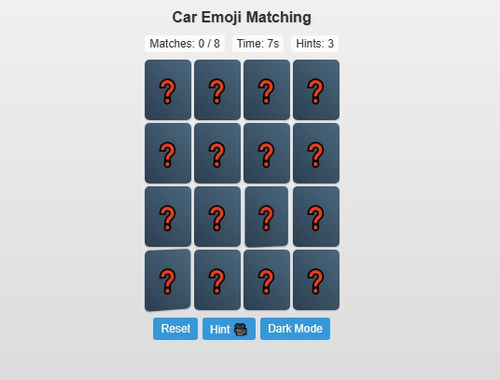Permainan Pencocokan emoji mobil  secara online