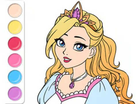 Permainan Buku Mewarnai: Gaun Prom Princess  secara online