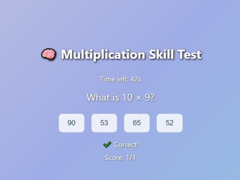 Permainan Uji keterampilan multiplikasi secara online