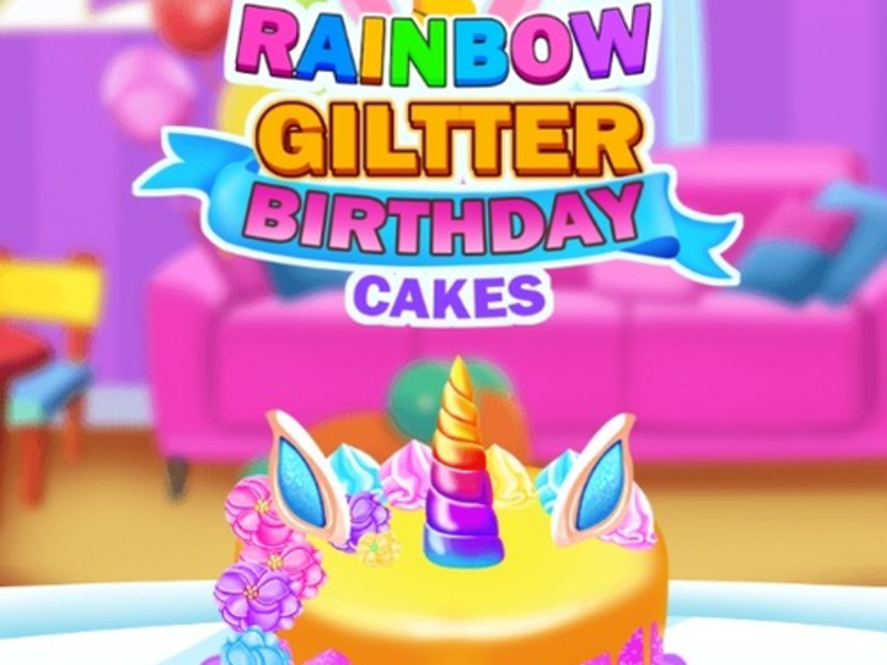 Permainan Kue Ulang Tahun Pelangi Glitter secara online